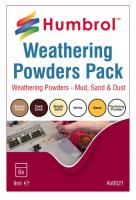 AV0021 Humbrol Weathering Powder Pack 6 x 9ml Mud Sand Dust